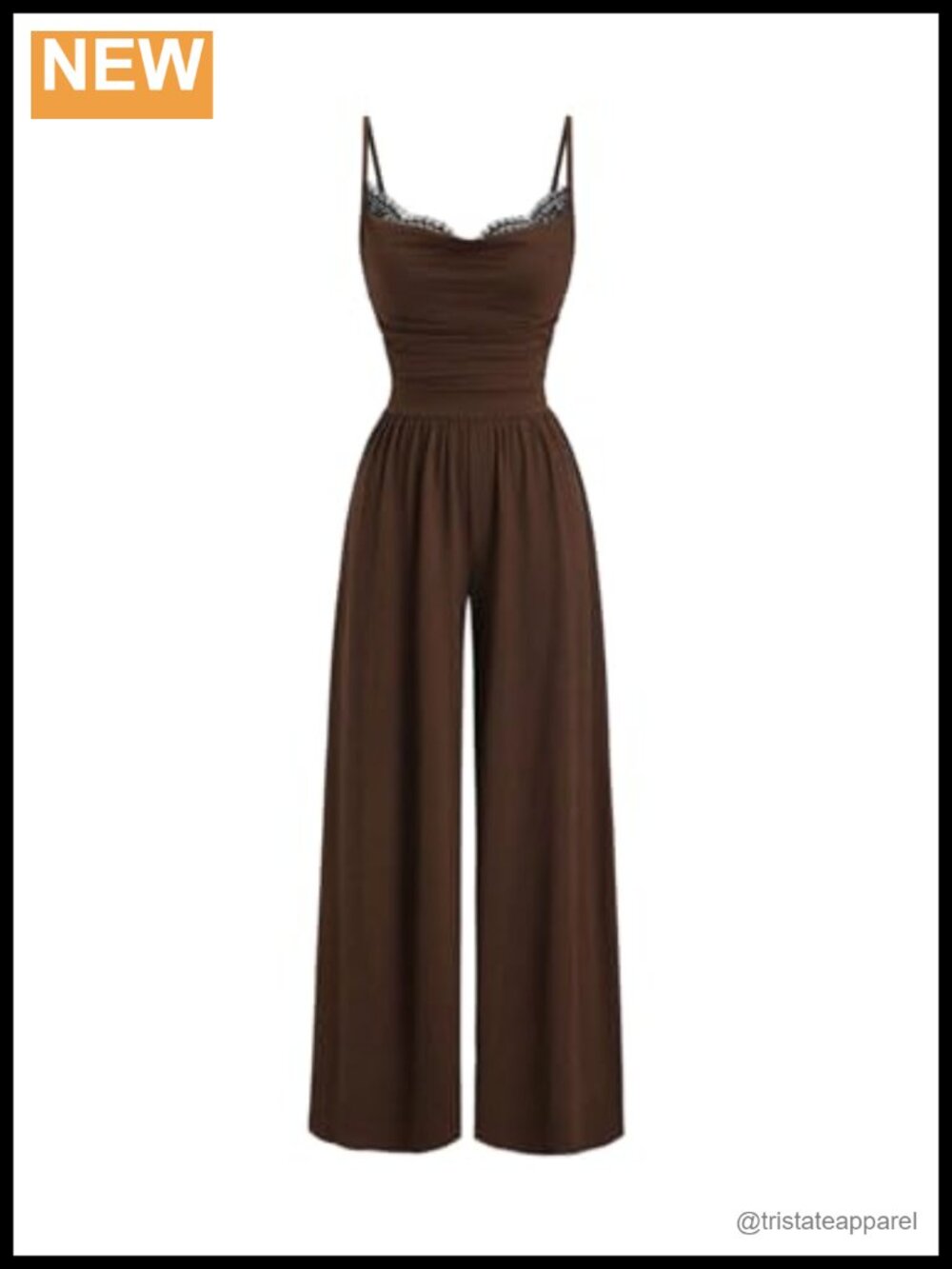 Lace Trim Wide Leg Jumpsuit Sleeveless Ruched Y2K Overalls Dressy
